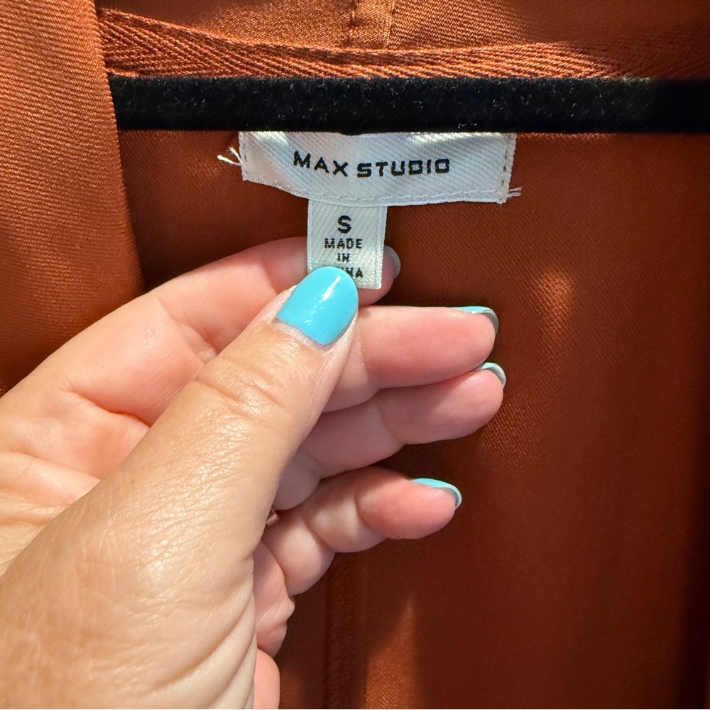 Max Studio Rust Open Front Utility Style Jacket - Picture 3 of 9